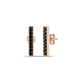 Minimalist 0.40 Ct Round Black Diamond Stud Earrings