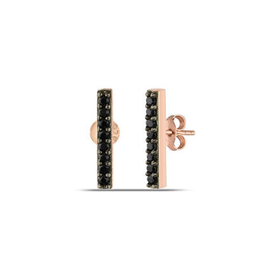 0.4 Carat Fancy Black Diamond Stud Earrings In 14k Rose Gold