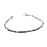 2 ct Round Cut Prong Setting Black & White Diamond Tennis Bracelet