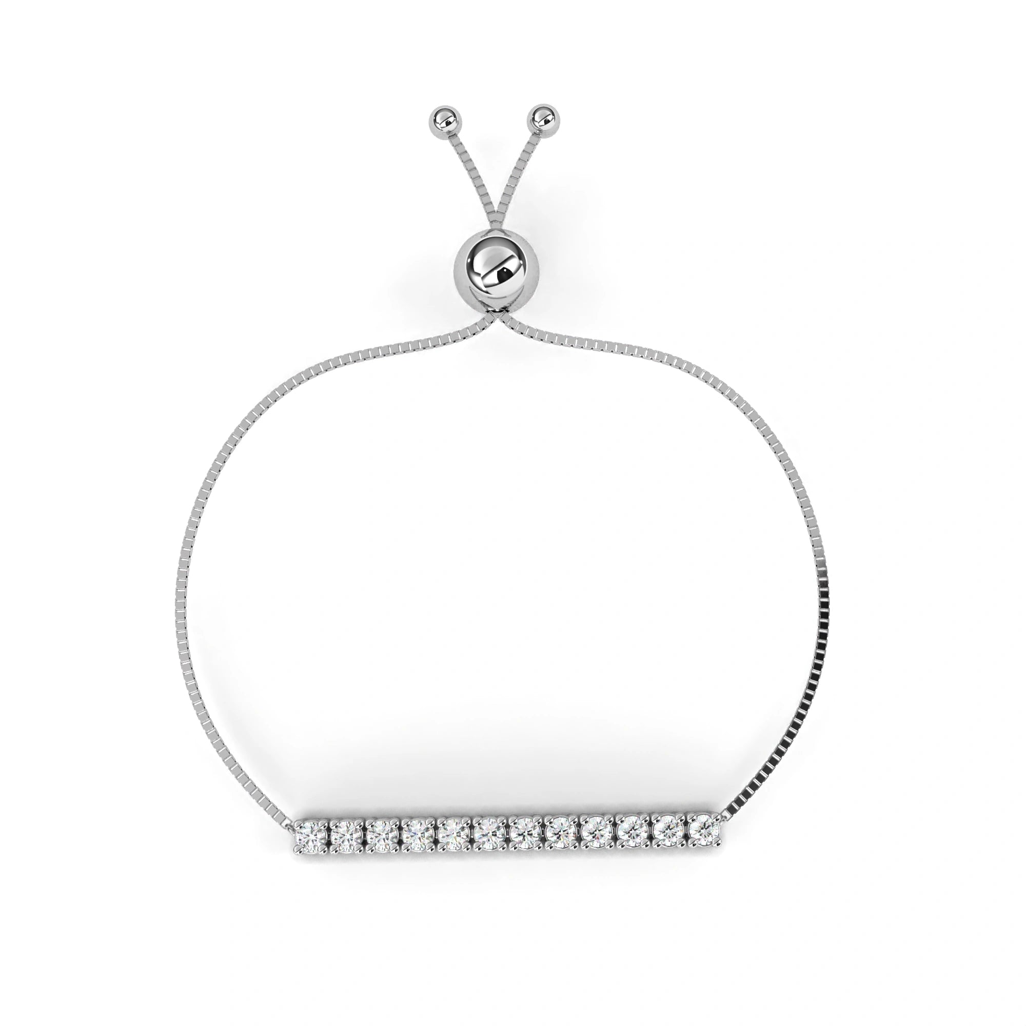 0.42 Carat Diamond Bar Slider Bracelet in Gold Adjustable Design 950 Platinum Natural Diamond