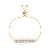 0.42 Carat Diamond Bar Slider Bracelet in Gold Adjustable Design 18K Yellow Gold Natural Diamond