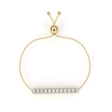 0.42 Carat Diamond Bar Slider Bracelet in Gold Adjustable Design