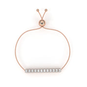 0.42 Carat Diamond Bar Slider Bracelet in Gold Adjustable Design 18K Rose Gold Natural Diamond