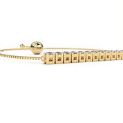 0.42 Carat Diamond Bar Slider Bracelet in Gold Adjustable Design