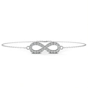 0.63 Carat Diamond Infinity Bracelet in Gold for Women 950 Platinum Natural Diamond