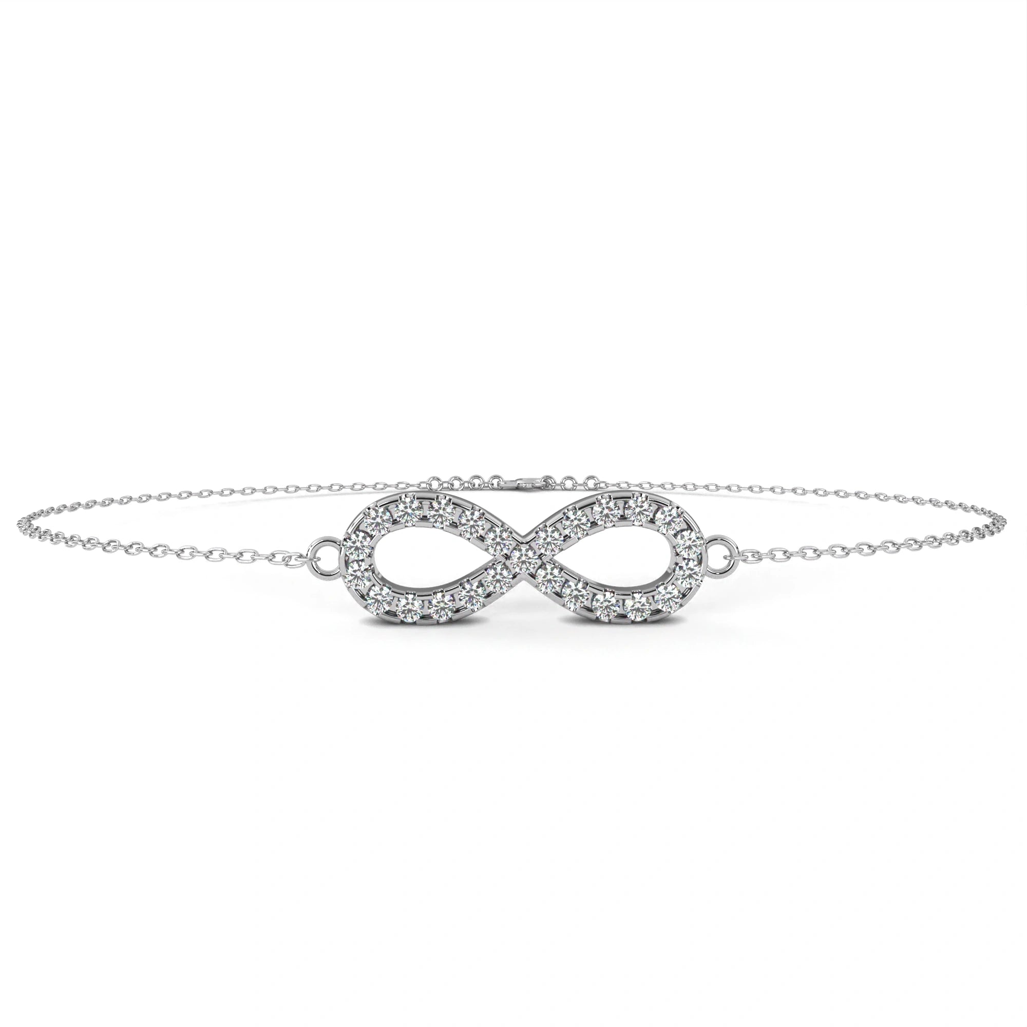 0.63 Carat Diamond Infinity Bracelet in Gold for Women 950 Platinum Natural Diamond
