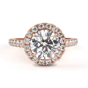 1.78 Ct Halo Diamond Ring Lab Created With Accent Stones White Lab Diamond