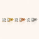 Asscher Cut Diamond Stud Earrings in Multiple Settings