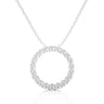 1.65 Ct Prong Set Lab Diamond Eternity Circle Pendant In White Gold