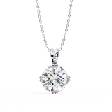 2 Ct Classic Round Cut Diamond Necklace Yellow Gold