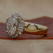 2.61 Carat Oval Diamond Cocktail Ring in Gold for Women