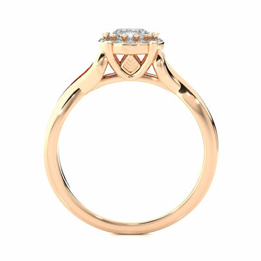 0.80 Carat Cirss Cross Halo Engagement Ring Rose Gold