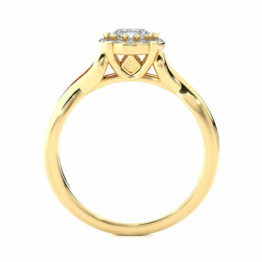 0.80 Carat Cirss Cross Halo Engagement Ring In Yellow Gold