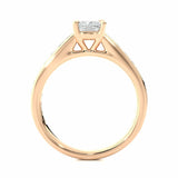 2.10 Carat Princess And Round Cut Prong Setting Lab Diamond Engagement Ring In Rose Gold