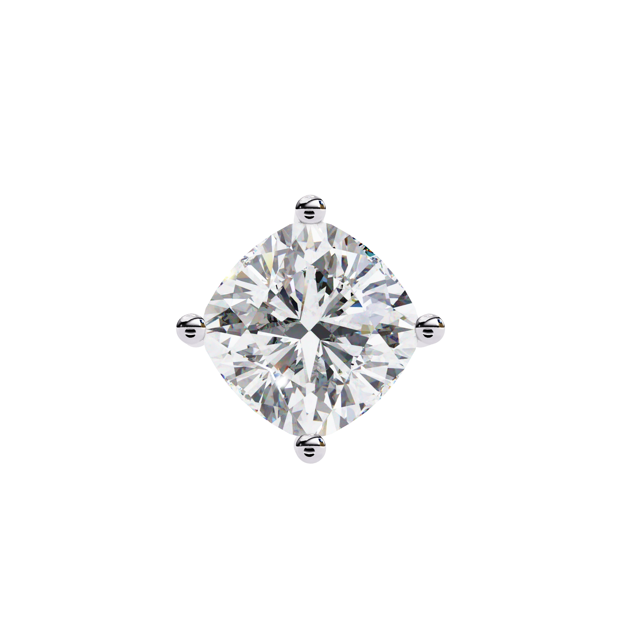 2 Ct Cushion Cut Diamond Solitaire Pendant Necklace in White Gold