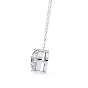 2 Ct Cushion Cut Diamond Solitaire Pendant Necklace in White Gold