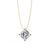 2 Ct Cushion Cut Diamond Solitaire Pendant Necklace in White Gold