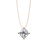 2 Ct Cushion Cut Diamond Solitaire Pendant Necklace in White Gold