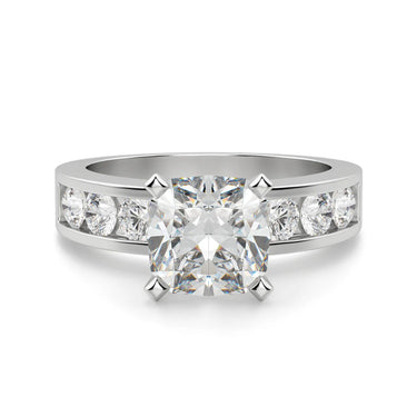 1.60 Carat Cushion Cut Lab Diamond 4 Prong Setting Engagement Ring in White Gold