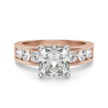 1.60 Carat Cushion Cut Lab Diamond 4 Prong Setting Engagement Ring in Rose Gold