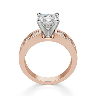 1.60 Carat Cushion Cut Lab Diamond 4 Prong Setting Engagement Ring in Rose Gold