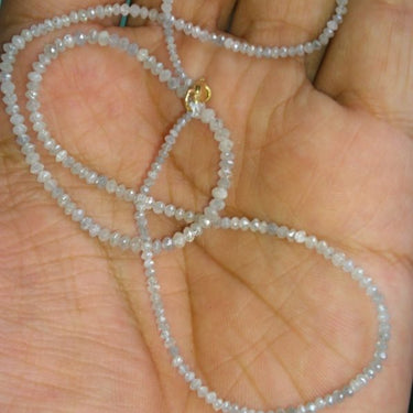18 Inch Gray Diamond Beads Necklace