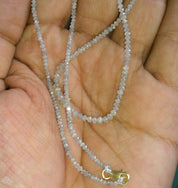32 Inch Gray Faceted Diamond Beads Necklace