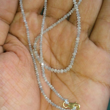 18 Inch Gray Diamond Beads Necklace