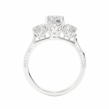 1.90 Ct Round Cut Prong Setting Lab Diamond 3 Stone Engagement Ring In White Gold