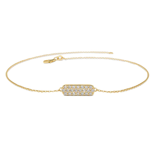 0.55 Ct Round Cut Bar Setting Diamond Bracelet 18K Rose Gold Natural Diamond
