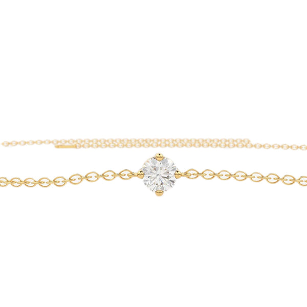 2 Ct Round Cut Prong Set Solitaire Lab Diamond Bracelet 18K Yellow Gold