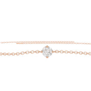 2 Ct Round Cut Prong Set Solitaire Lab Diamond Bracelet 18K Rose Gold