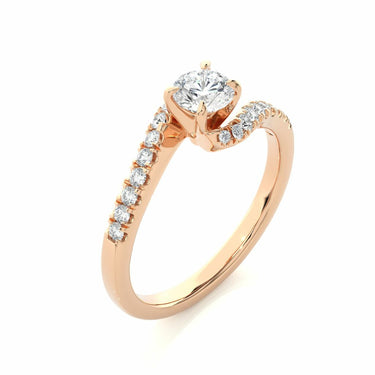 0.65 Carat Diamond Bypass Ring Rose Gold