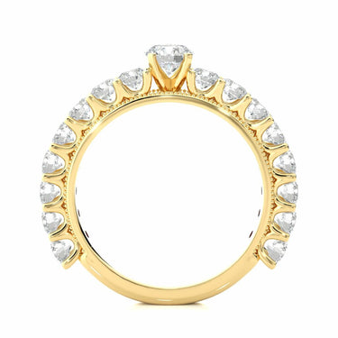 2.55 Ct Round Cut Prong Setting Lab Diamond Ring In Yellow Gold