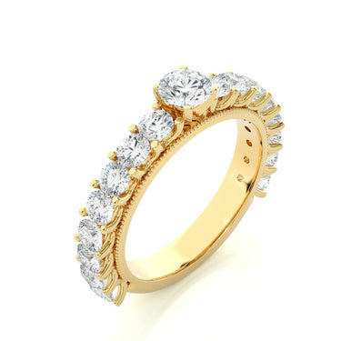 2.55 Ct Round Cut Prong Setting Lab Diamond Ring In Yellow Gold