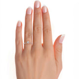 0.90 Carat Round Cut 6 Prong Diamond Engagement Ring With Side Accents In Rose Gold