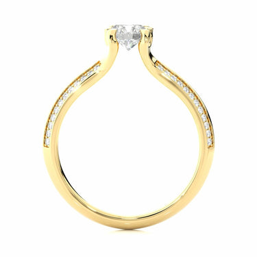 0.90 Carat 6 Prong Round Diamond Engagement Ring Yellow Gold