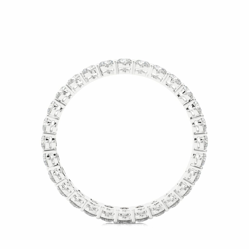 1.15 Ct Round Cut Prong Setting Lab Diamond Eternity Band Eternity Wedding Rings