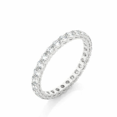 1.15 Ct Round Cut Pave Set Lab Diamond Eternity Wedding Band In White Gold