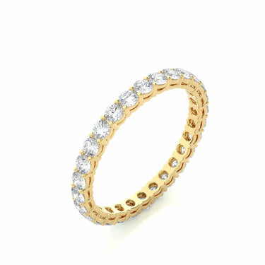 1.15 Ct Round Cut Prong Setting Diamond Eternity Band In Yellow Gold