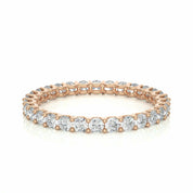1.15 Ct Round Cut Pave Set Lab Diamond Eternity Wedding Band In White Gold Rose