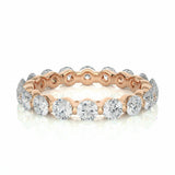 2 Carat Round Cut Bar Set Diamond Eternity Band In Yellow Gold