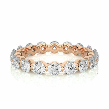 2.00 Carat Round Cut Bar Setting Diamond Eternity Band In Yellow Gold