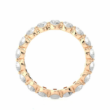 2.05 Carat Round Cut Bar Set Diamond Eternity Band In Rose Gold