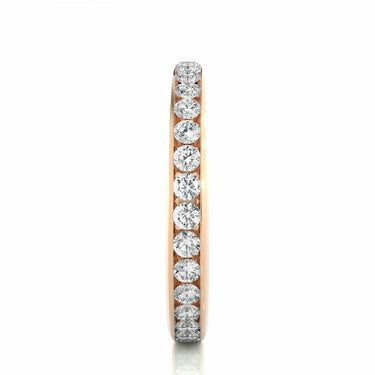 1Ct Round Cut Channel Set Diamond Eternity Wedding Band In Rose Gold