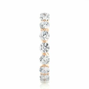 2.05 Carat Round Cut Bar Set Diamond Eternity Band In Rose Gold