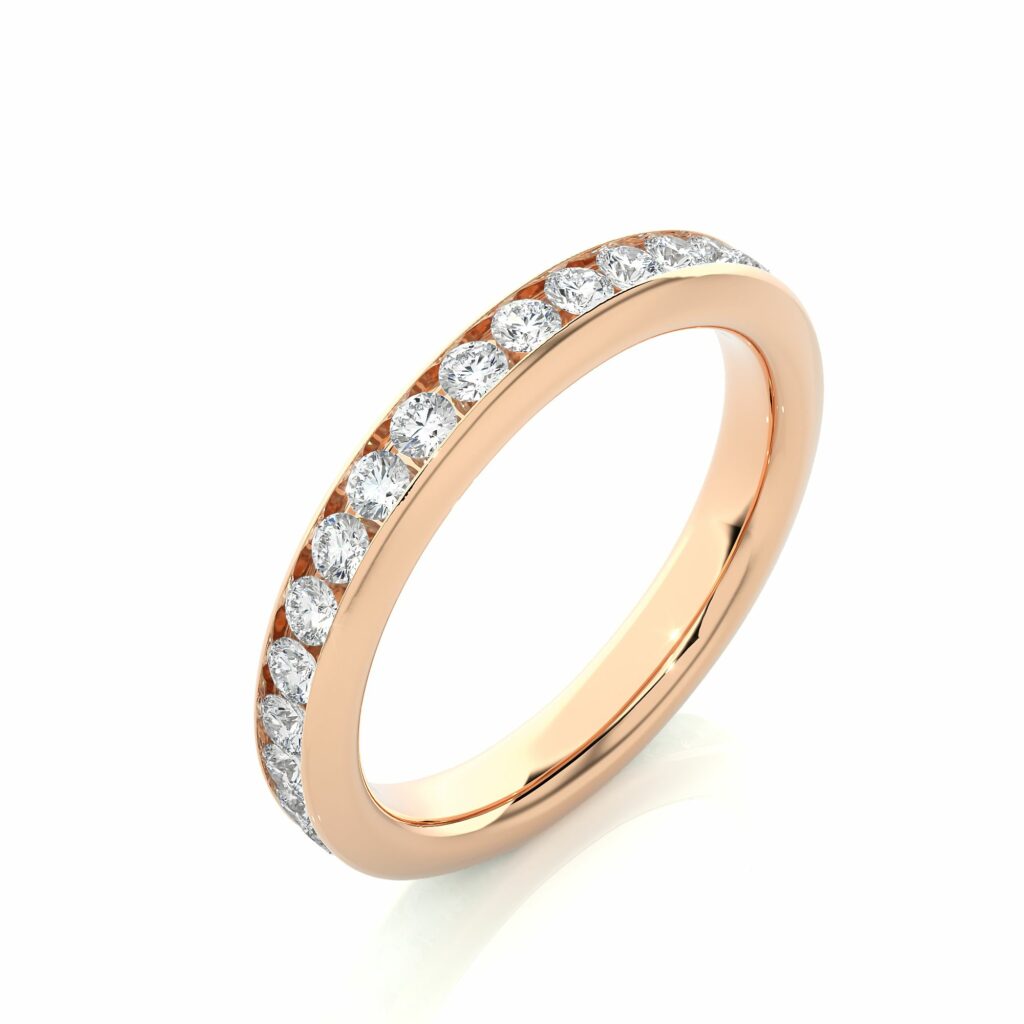 1.12 Ct Round Cut Channel Set Diamond Eternity Wedding Band