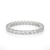 1.05 Ct Round Cut Prong Setting Lab Diamond Eternity Band In White Gold