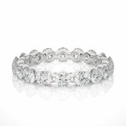 2.05 Carat Moissanite Bar Prong Eternity Wedding Band 14K In White Gold White Eternity Wedding Rings