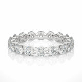 2 Carat Round Cut Bar Set Diamond Eternity Band In Yellow Gold